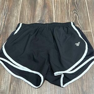 Varsity Spirit Cheer Shorts Women Small Black White Contrast Trim EUC